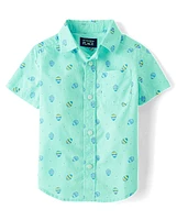 Baby And Toddler Boys Easter Egg Poplin Button Up Shirt