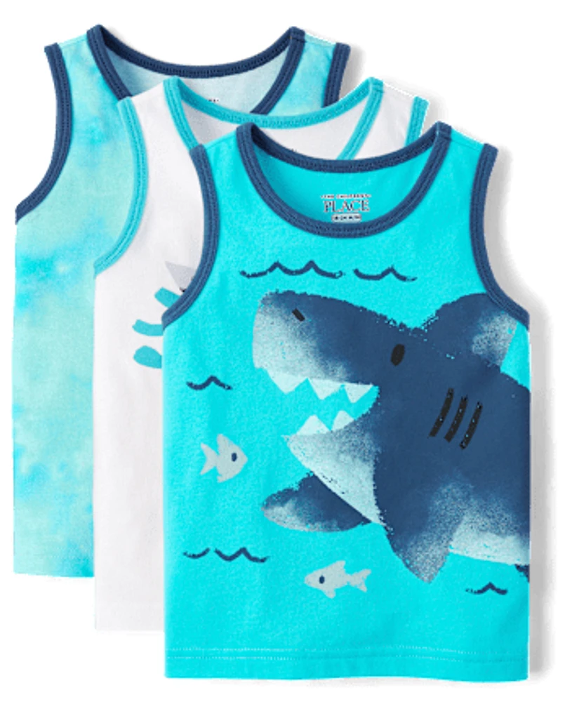 Baby And Toddler Boys Shark Tank Top 3-Pack