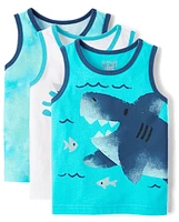 Baby And Toddler Boys Shark Tank Top 3-Pack