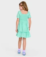 Toddler Girls Mommy And Me Smocked Ruffle Dress