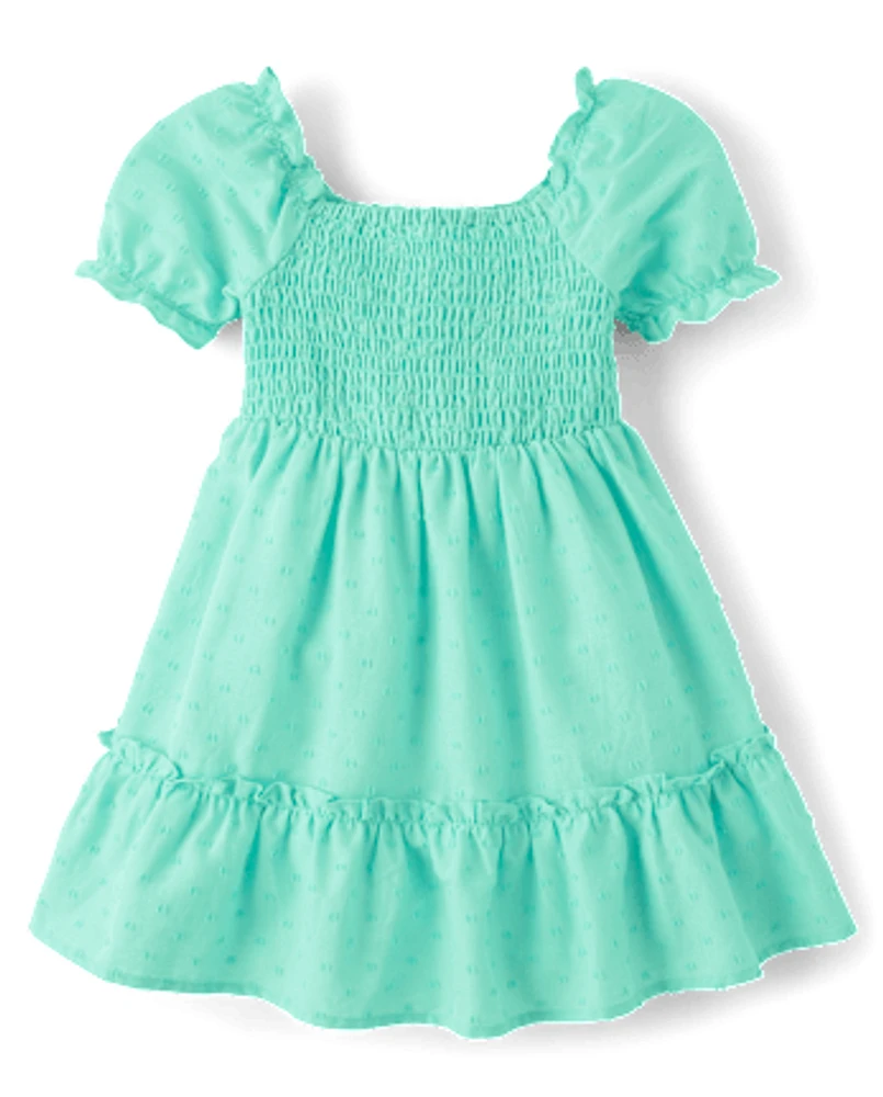 Toddler Girls Mommy And Me Smocked Ruffle Dress