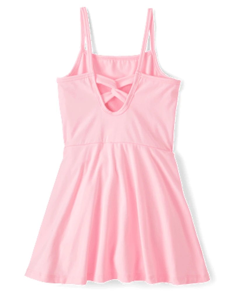 Girls Quick Dry Cross Back Tennis Dress