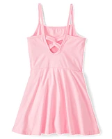 Girls Quick Dry Cross Back Tennis Dress