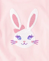 Girls Flip Sequin Bunny Top