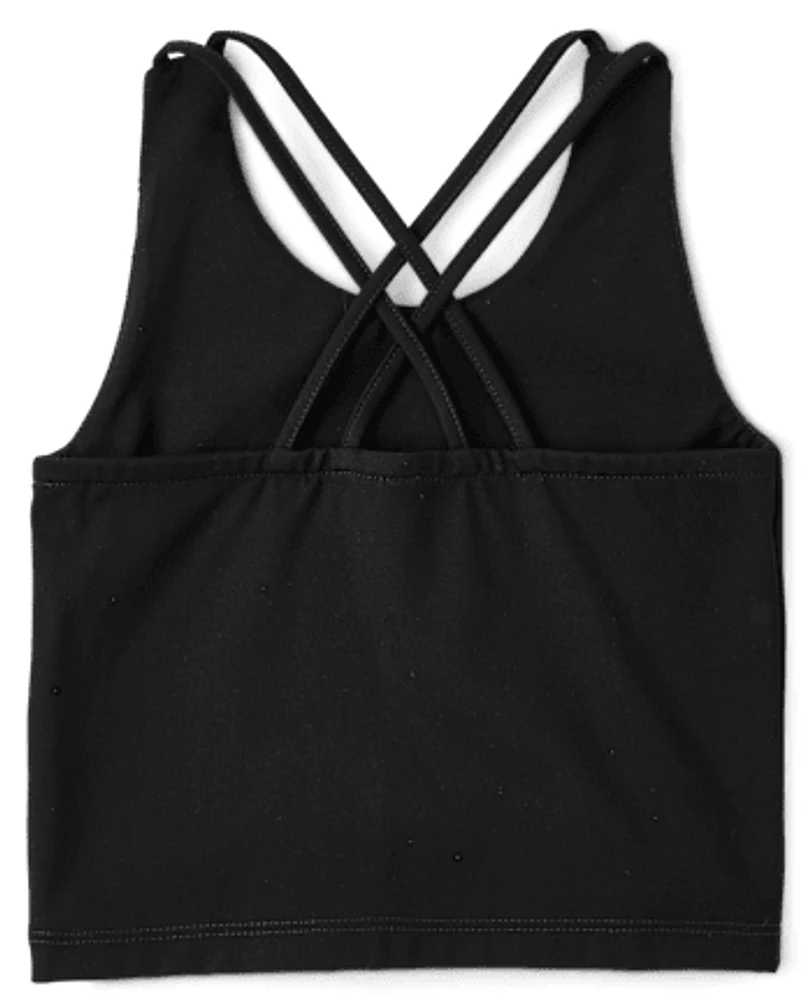 Girls Quick Dry Cross Back Tank Top