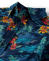 Boys Tropical Poplin Button Up Shirt