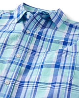 Mens Dad And Me Plaid Poplin Button Up Shirt