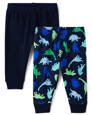 Baby Boys Dino Pants 2-Pack