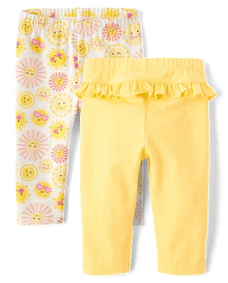 Baby Girls Sun Ruffle Leggings 2-Pack