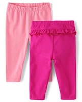 Baby Girls Ruffle Leggings 2-Pack