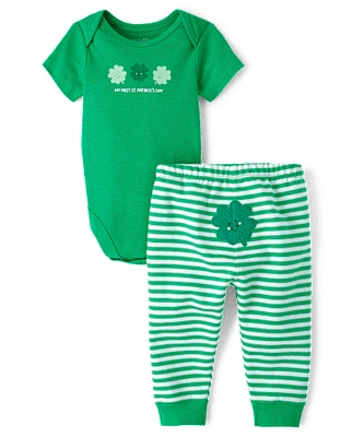 Unisex Baby First St. Patrick's Day 2-Piece Playwear Set