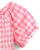 bébés filles Maman et moi Gingham Popelin Smocked Ruffle Robes