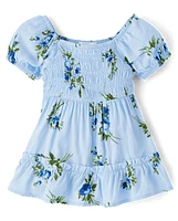 Baby Girls Mommy And Me Floral Smocked Ruffle Dress