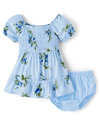 bébés filles Maman et moi Floral Smocked Ruffle Robes