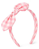 Girls Gingham Bow Headband