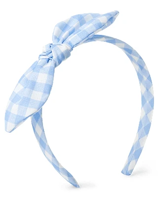 Girls Gingham Bow Headband