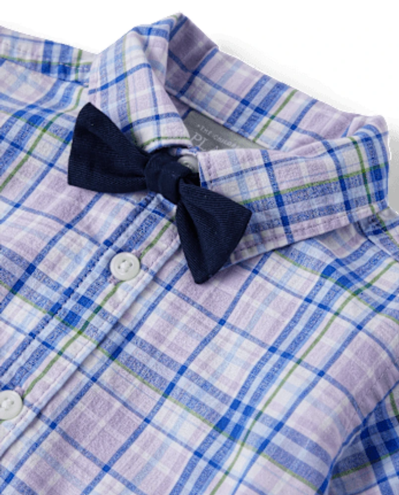 Baby Boys Dad And Me Plaid Poplin 2-Piece Outfit Set