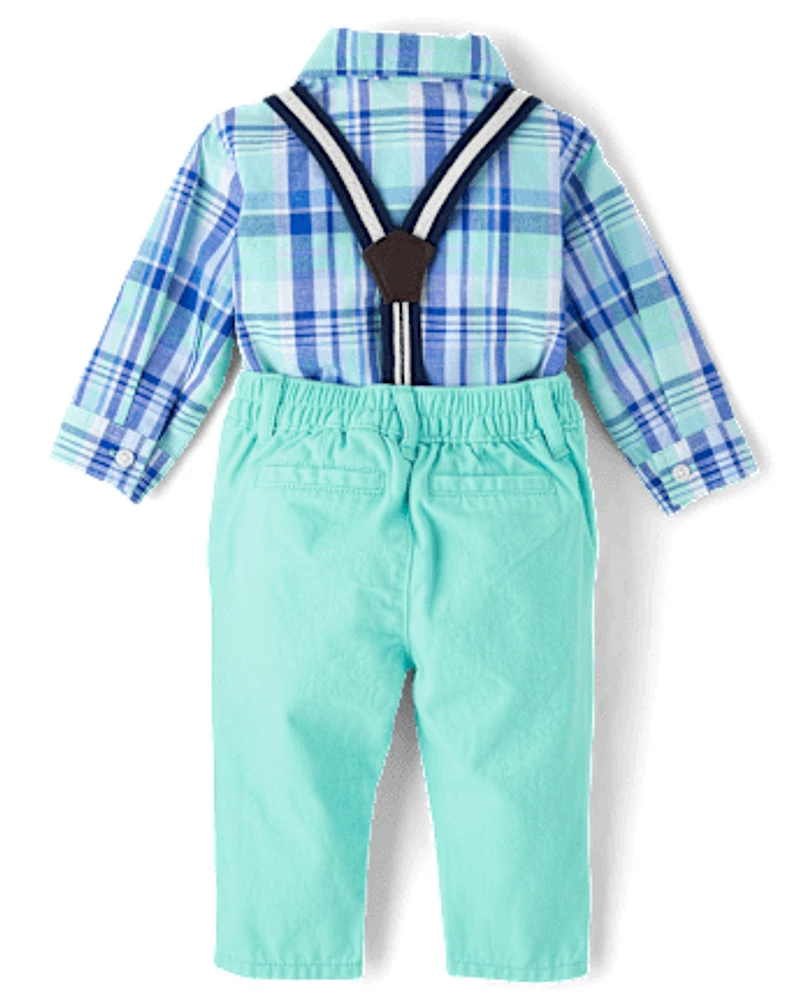 Baby Boys Dad And Me Plaid Poplin 2-Piece Outfit Set