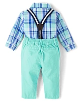 Baby Boys Dad And Me Plaid Poplin 2-Piece Outfit Set