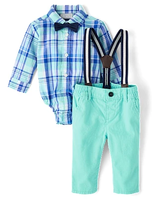 Baby Boys Dad And Me Plaid Poplin 2-Piece Outfit Set