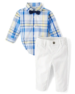 Baby Boys Dad And Me Plaid Poplin 2-Piece Outfit Set