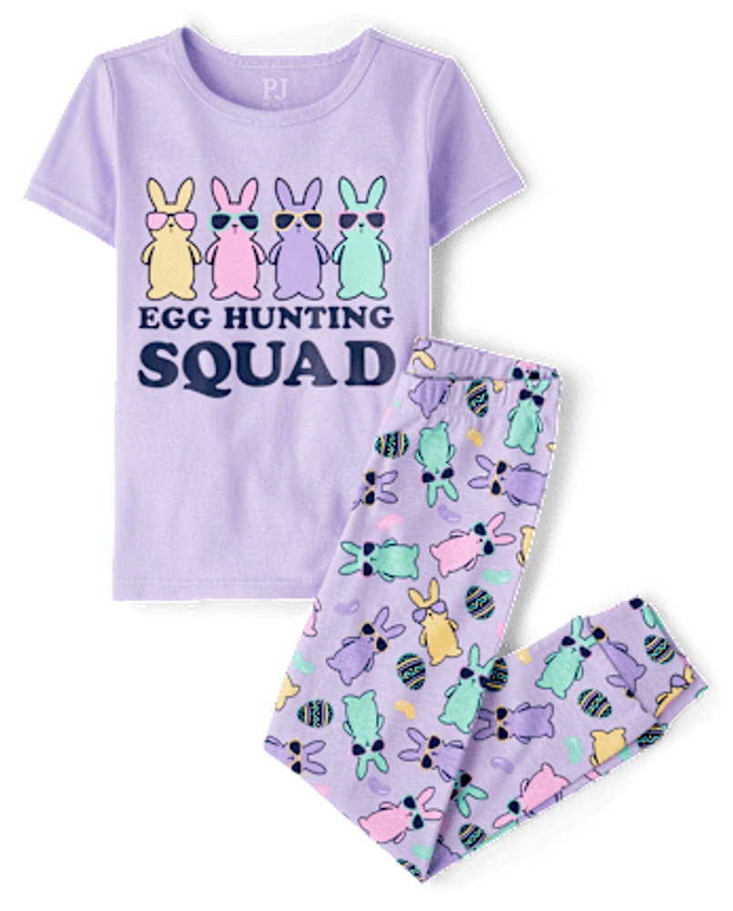 Fille Famille assortie Egg Hunting Squad Snug Fit coton Pyjama