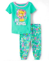 Baby And Toddler Girls Be Kind Snug Fit Cotton Pajamas