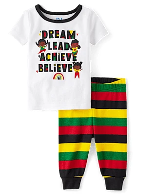 Baby And Toddler Girls Matching Family Black History Snug Fit Cotton Pajamas