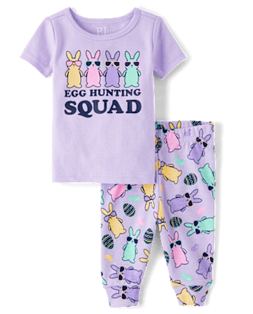 Baby And Toddler Girls Matching Family Egg Hunting Squad Snug Fit Cotton Pajamas