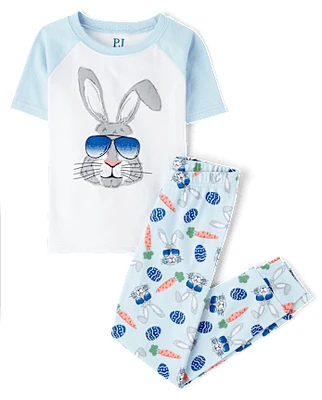 Boys Bunny Sunglasses Snug Fit Cotton Pajamas