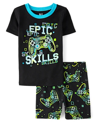 Boys Gamer Epic Skills Snug Fit Cotton Pajamas