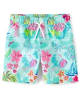 Boys Print Swim Trunks