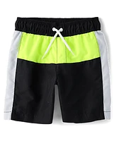 Boys Colorblock Swim Trunks