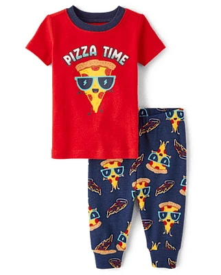 Baby And Toddler Boys Pizza Time Snug Fit Cotton Pajamas