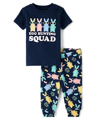 Baby And Toddler Boys Matching Family Egg Hunting Squad Snug Fit Cotton Pajamas