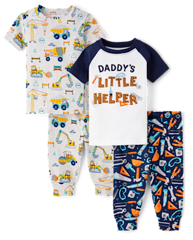 bébé et tout-petit, garçon Construction Snug Fit coton Pyjama 2-Pack