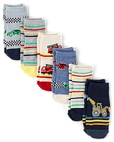 Baby And Toddler Boys Vehicle Midi Socks 6-Pack