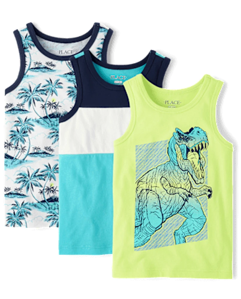 Boys Dino Tank Top 3-Pack