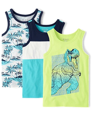 Boys Dino Tank Top 3-Pack