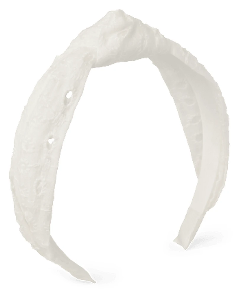 Girls Top Knot Eyelet Headband