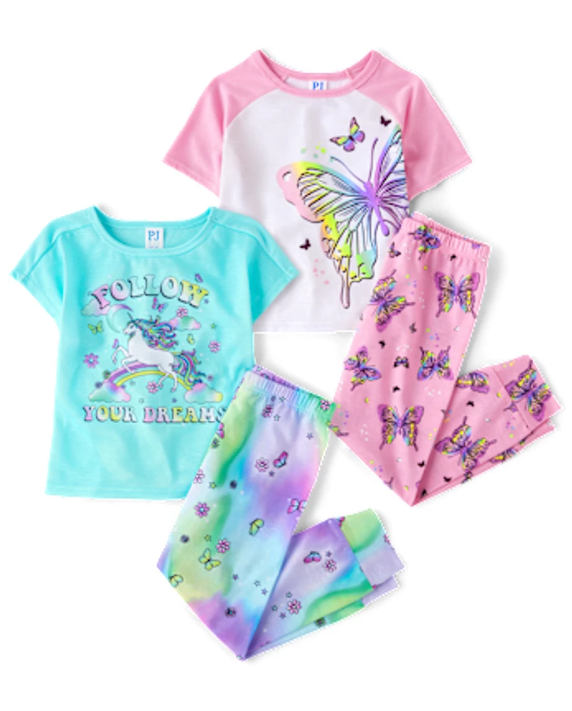 Lot de 2 pyjamas Fille Papillon licorne