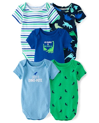 Baby Boys Dino Bodysuit 5-Pack