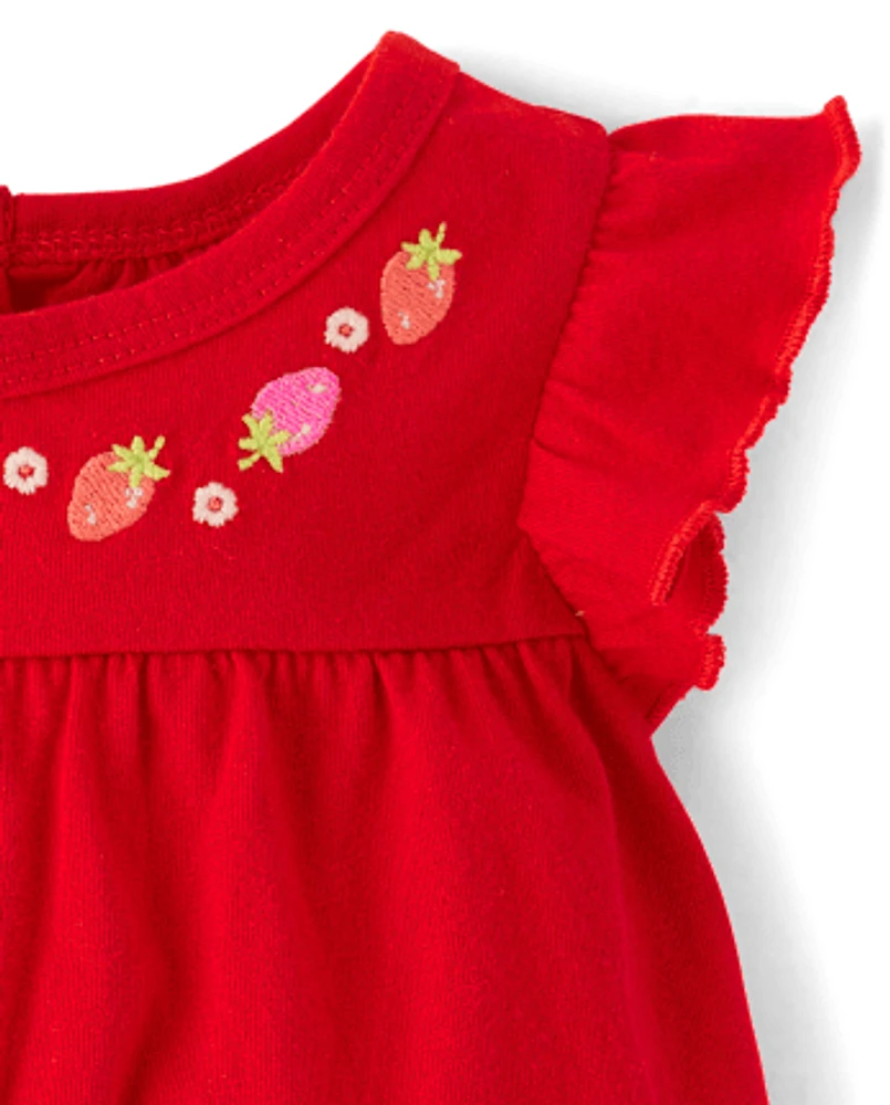 Baby Girls Strawberry Romper 2-Pack