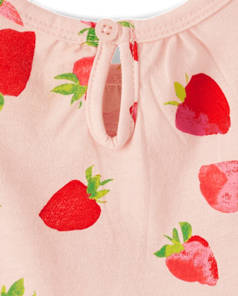 Baby Girls Strawberry Romper 2-Pack