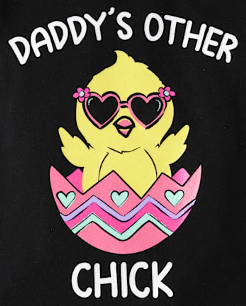 Baby And Toddler Girls Easter Daddy's Chick Graphic Tee