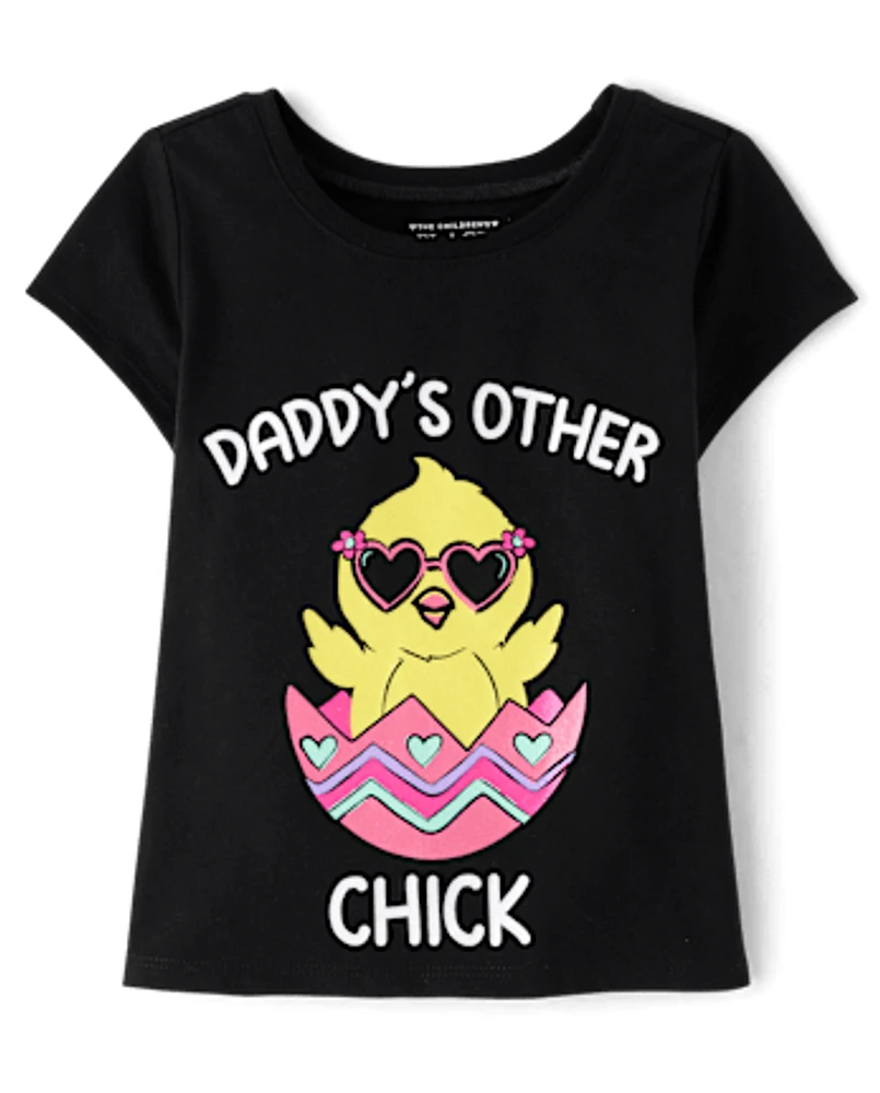 Baby And Toddler Girls Easter Daddy's Chick Graphic Tee