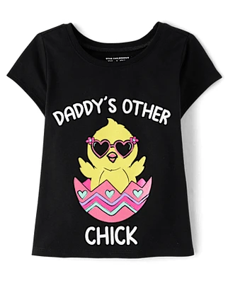 Baby And Toddler Girls Easter Daddy's Chick Graphic Tee