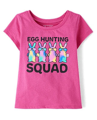 Baby And Toddler Girls Matching Family Easter Egg Hunting Squad Graphic Tee