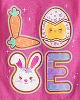 Baby And Toddler Girls Love Easter Cookies Graphic Tee