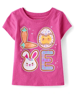 Baby And Toddler Girls Love Easter Cookies Graphic Tee